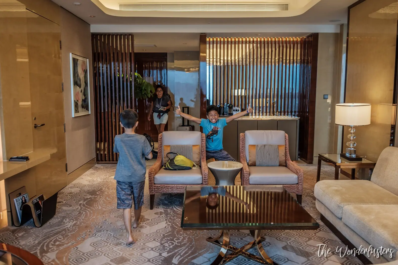 Le salon de notre suite au JW Marriott Hotel Macau